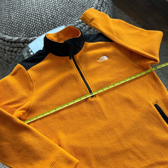 The North Face orange/black half-zip fleece fall outdoor athletic sweater Sz M - Picture 8 of 13